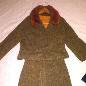 Wool jacket and skirt set